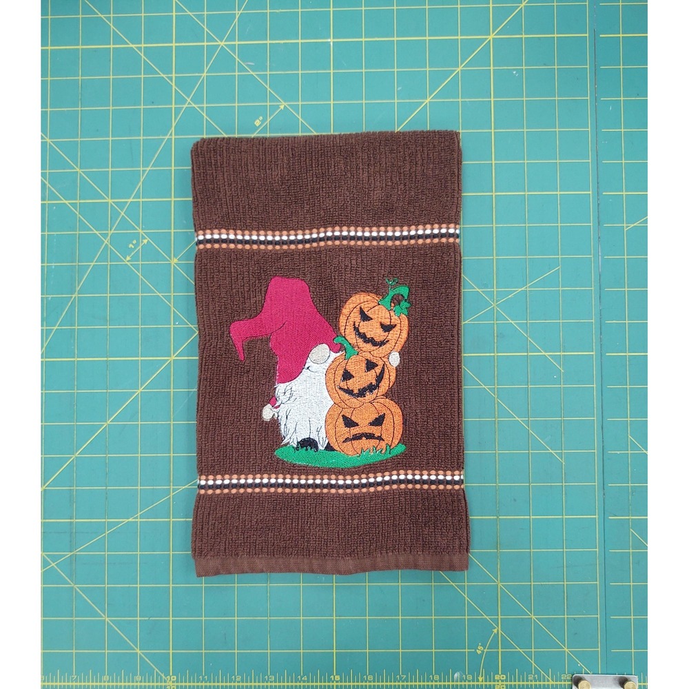 GNOMES Fall Halloween Pumpkins Kitchen Hand Bath Towel Tea Towel Set of 1